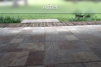 Repairing a cracked driveway in North Ridgeville, OH.